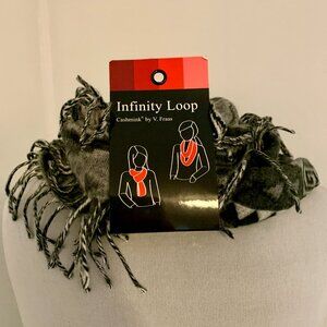 V. Fraas Cashmink Infinity Colorful Polka Dot Patchwork Colorblock Scarf